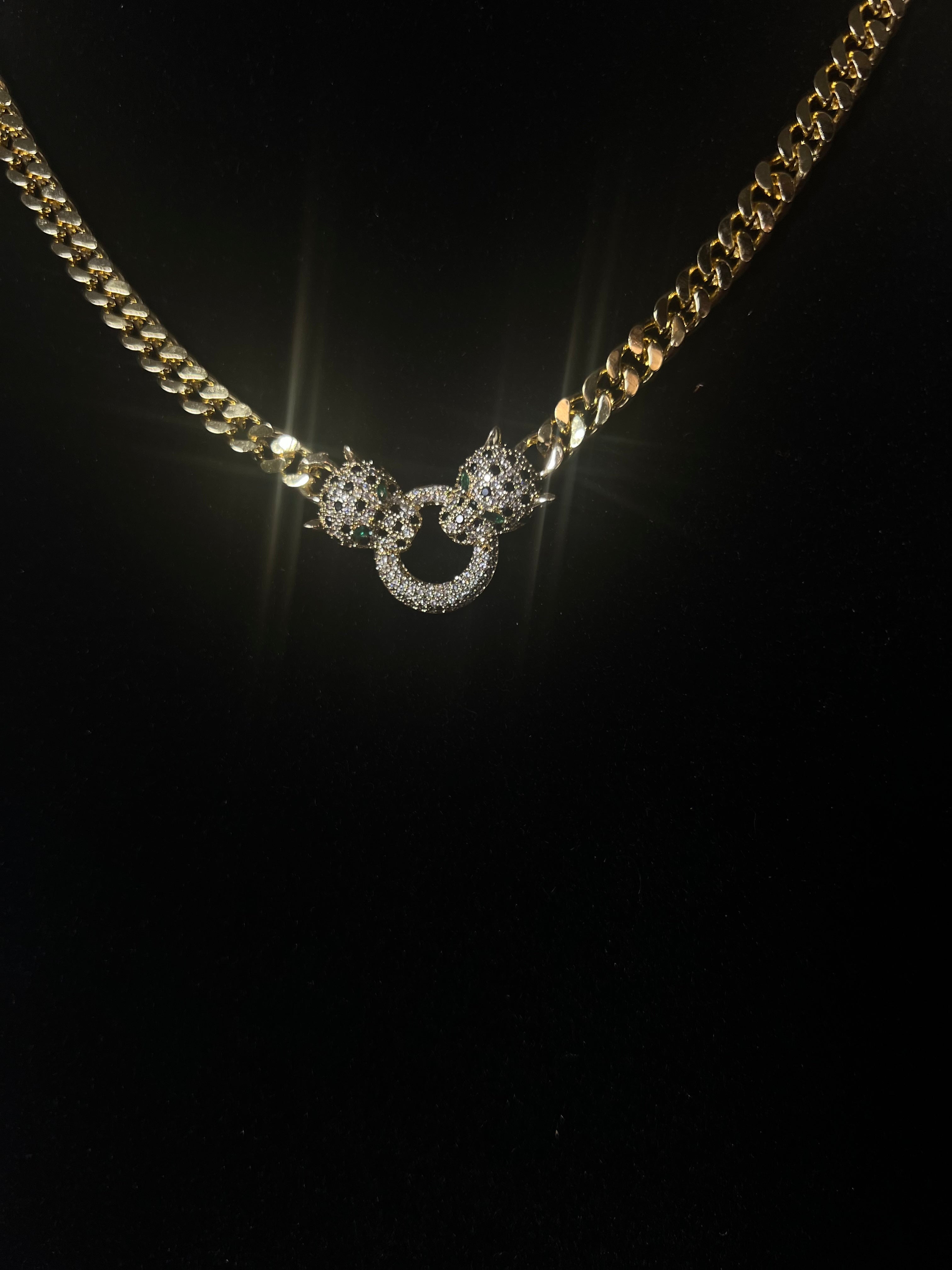 Green Eyed Jaguar Necklace