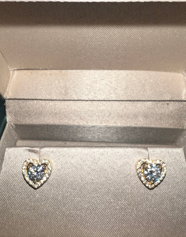 Heart Moissanite Earrings