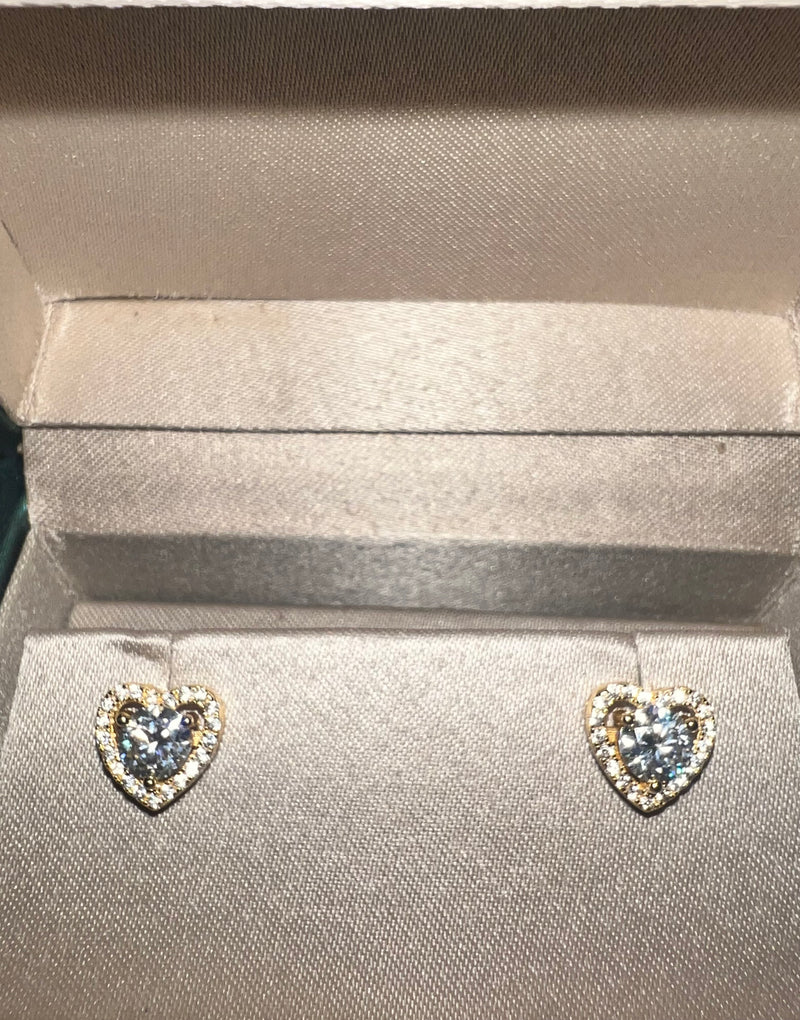 Heart Moissanite Earrings