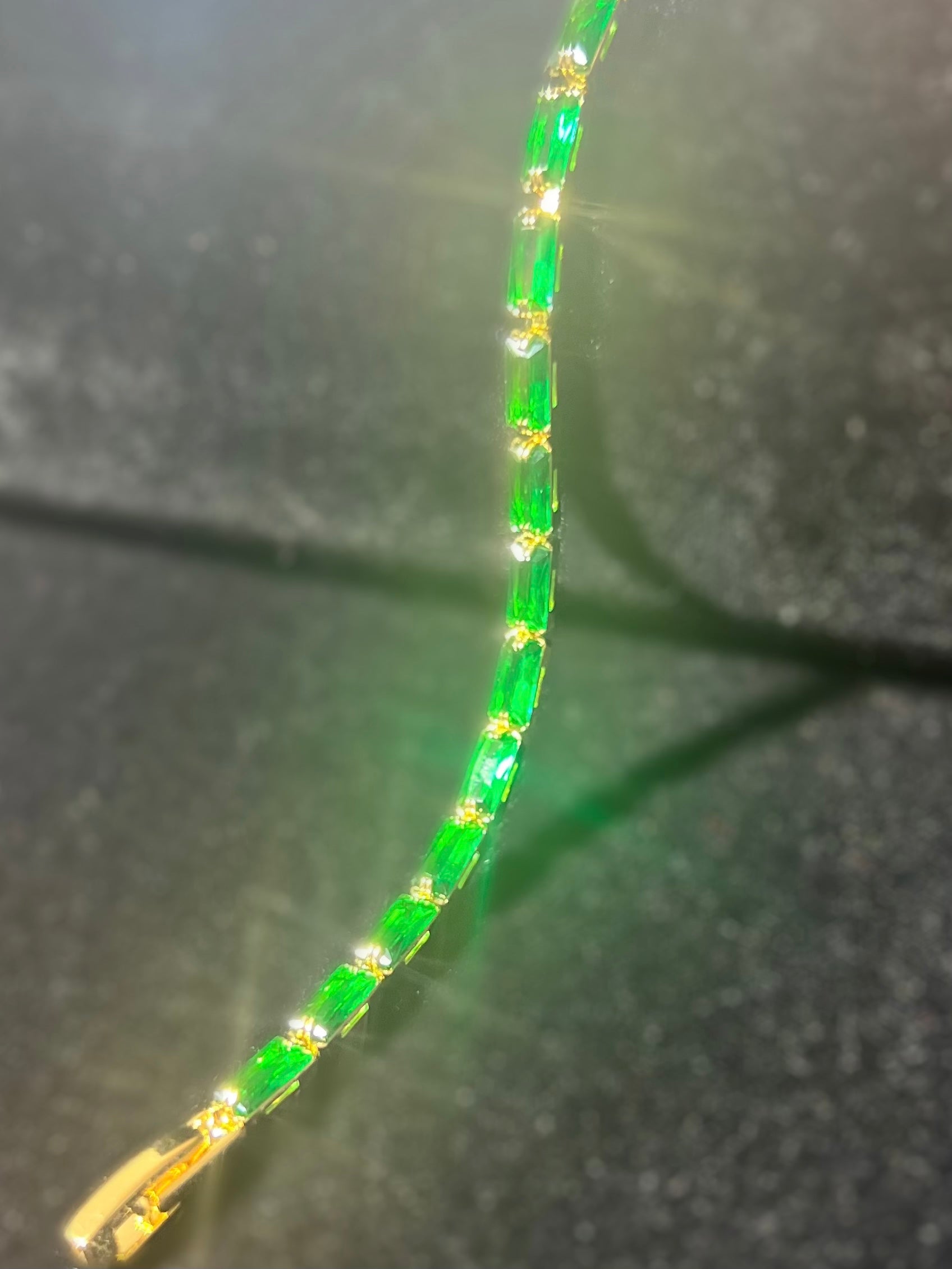 Green Garnet 18kt Gold Plated Bracelets