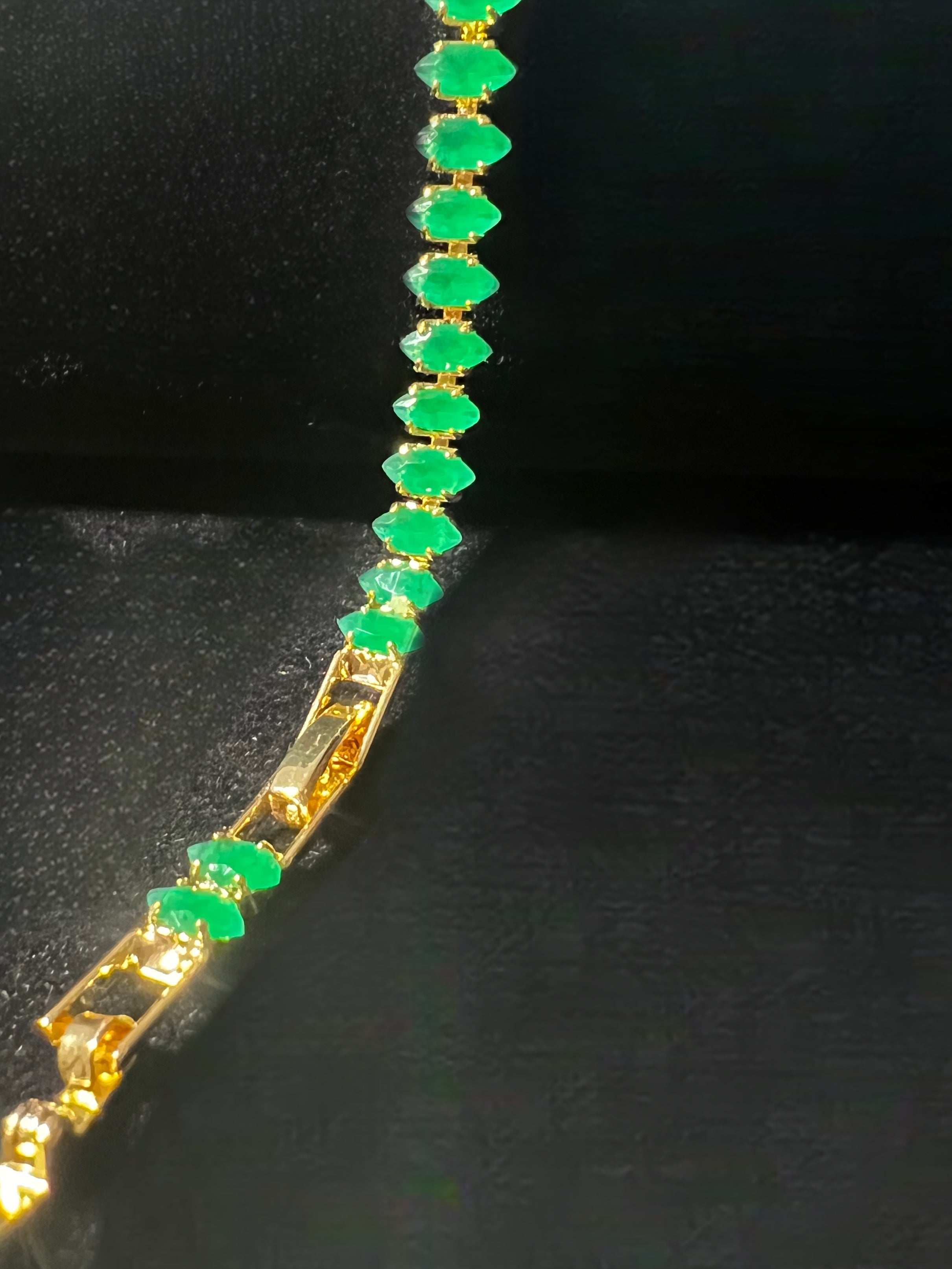 Green Garnet 18kt Gold Plated Bracelets