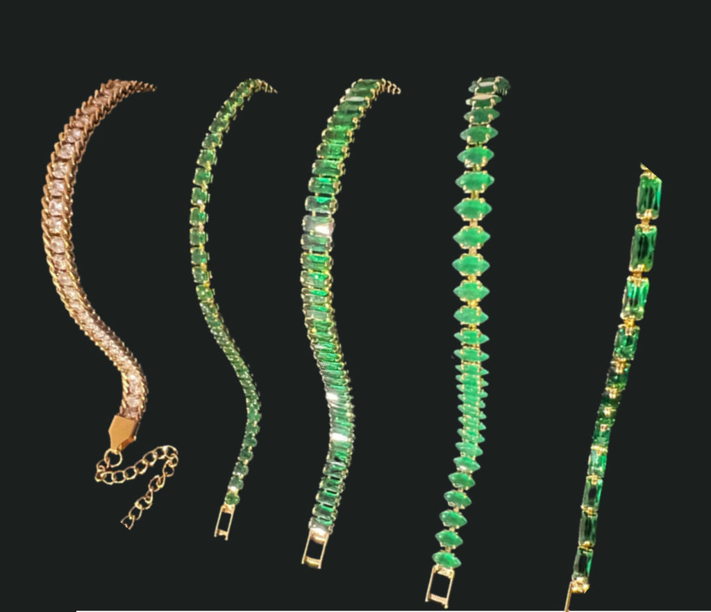 Green Garnet 18kt Gold Plated Bracelets