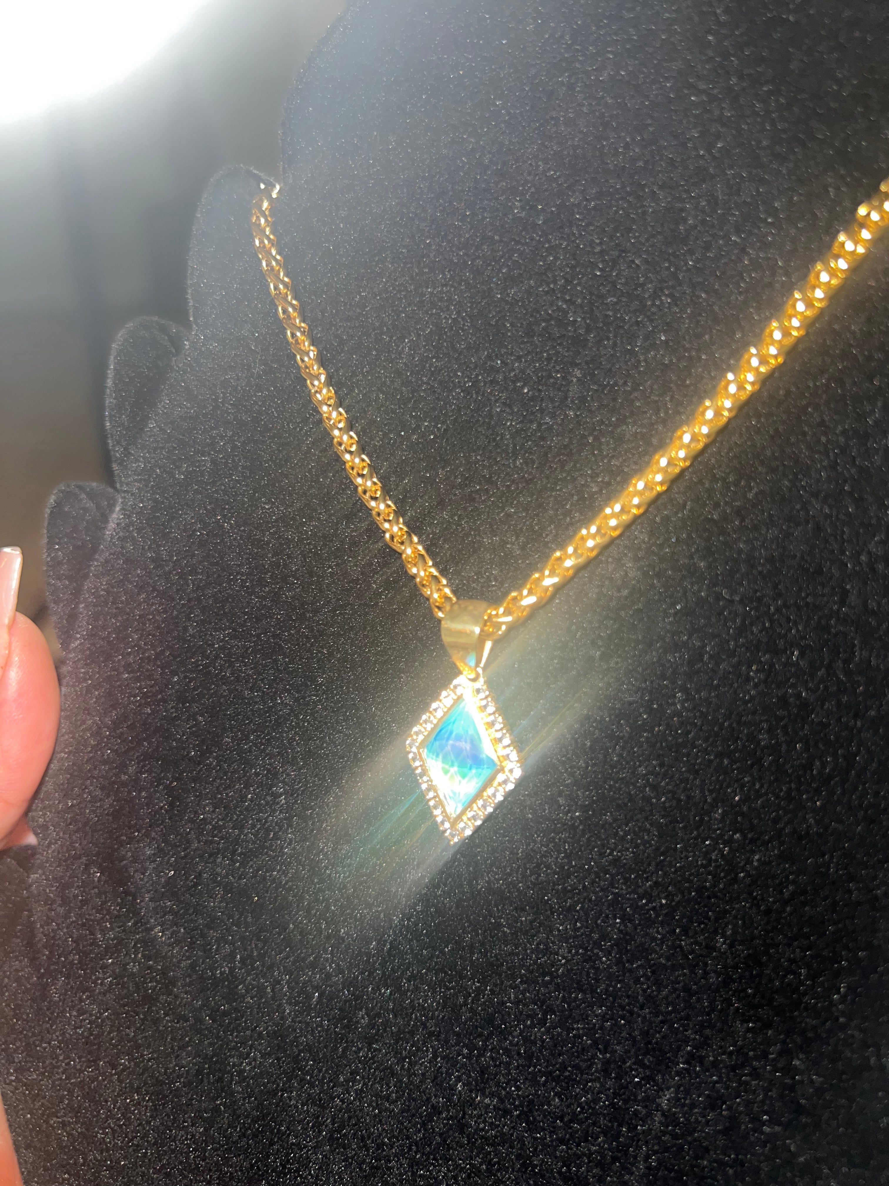 Aura opal quartz pendant