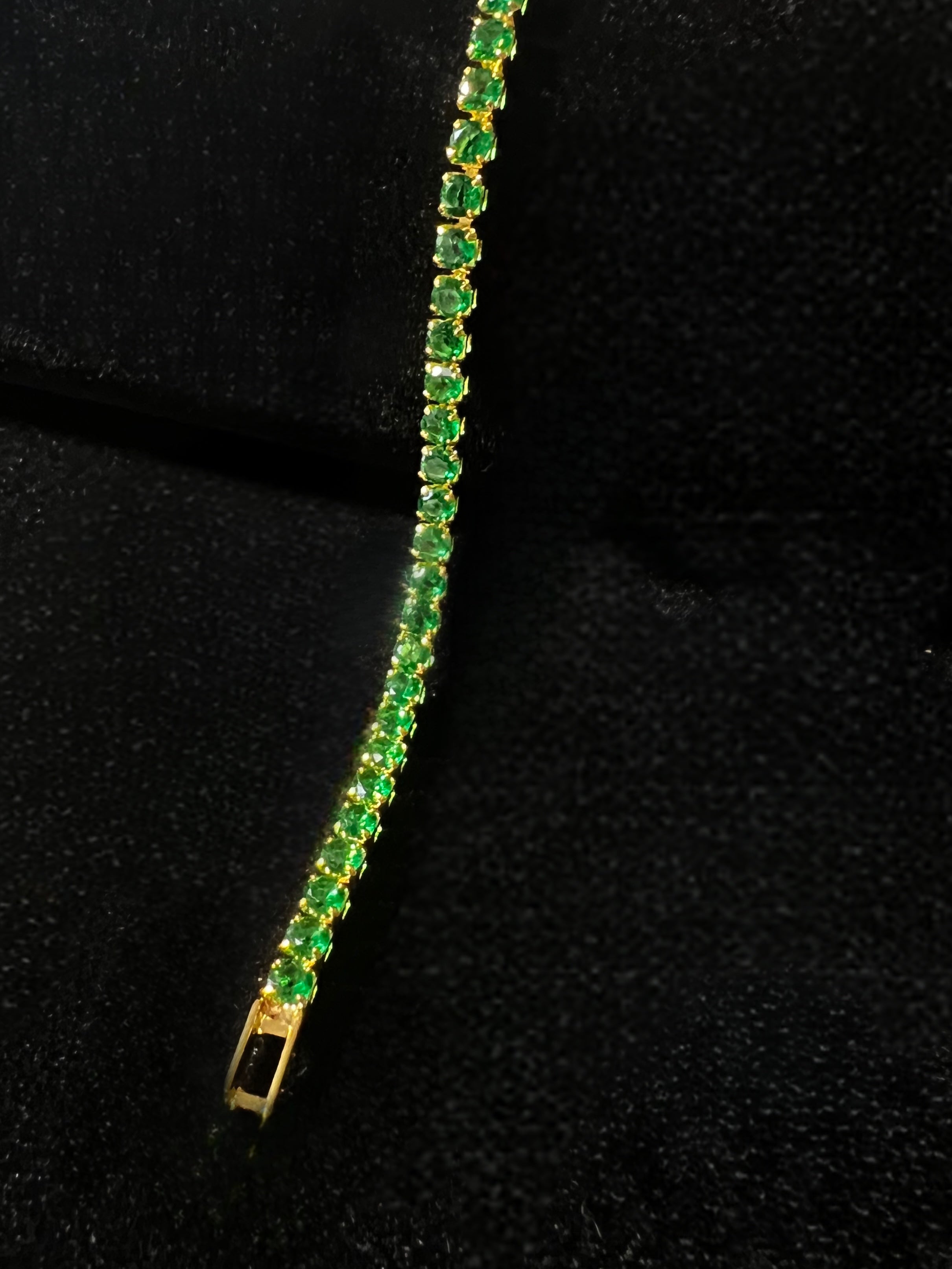 Green Garnet 18kt Gold Plated Bracelets