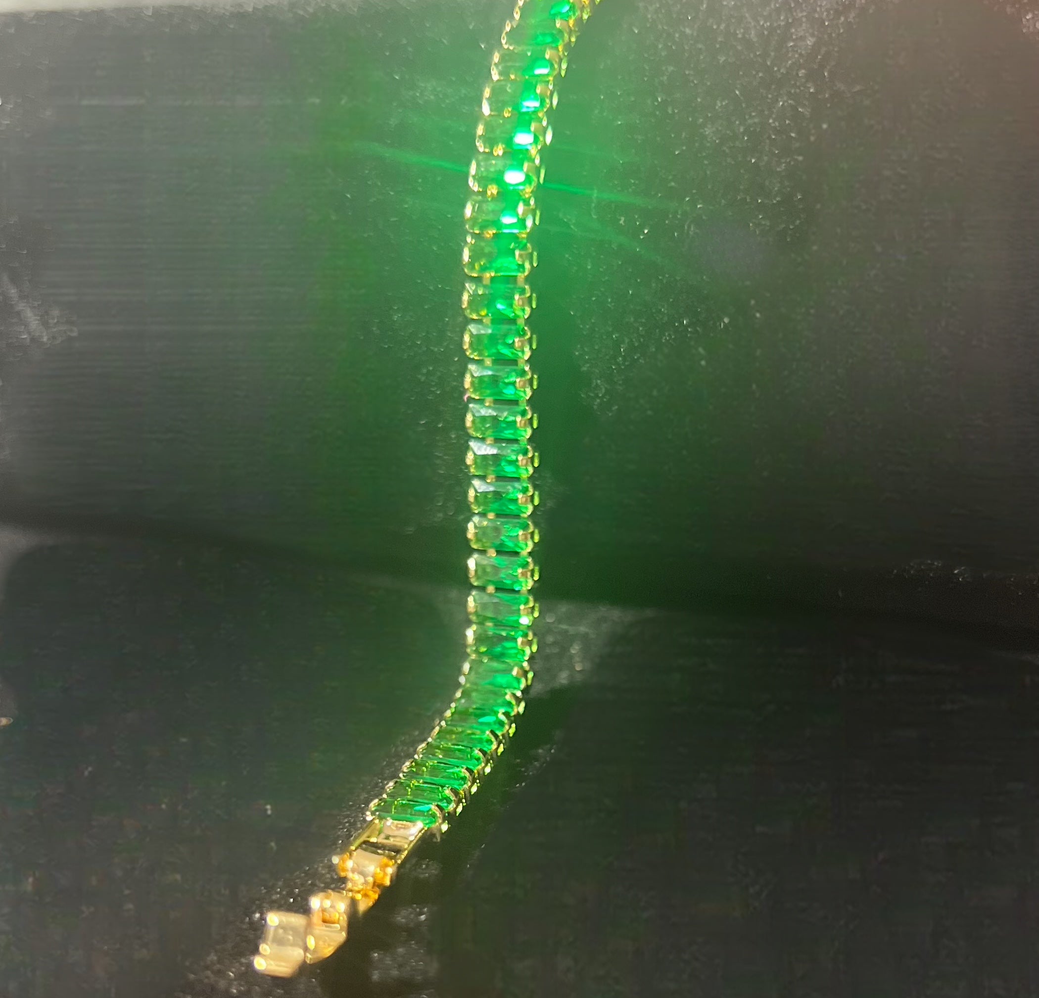 Green Garnet 18kt Gold Plated Bracelets