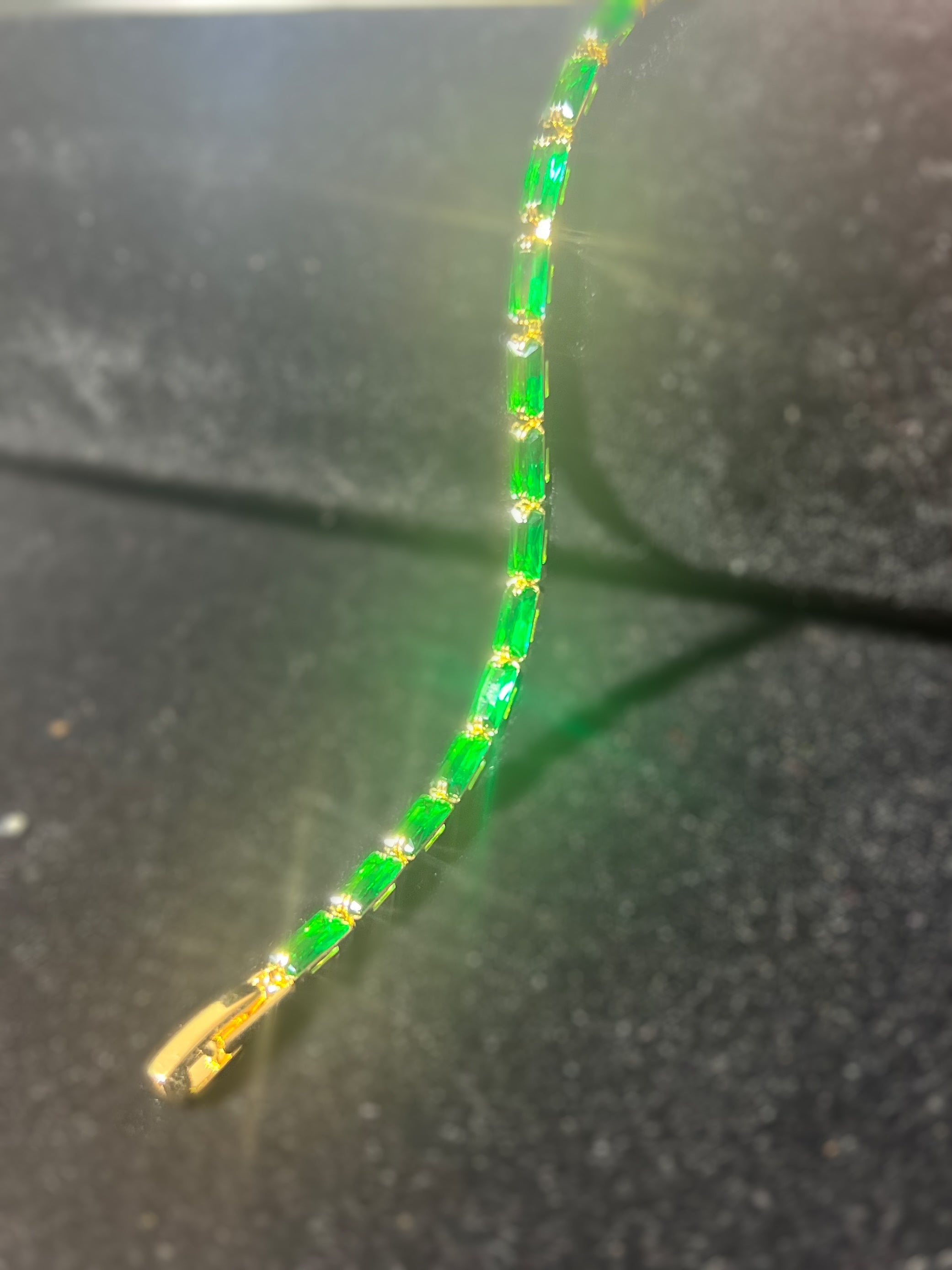 Green Garnet 18kt Gold Plated Bracelets