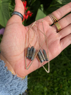 Geometric Quartz Hoop Earrings