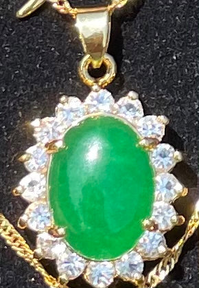 Oval Jade Pendant with chain