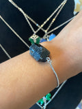 Silver Raw Black Tourmaline Bracelet