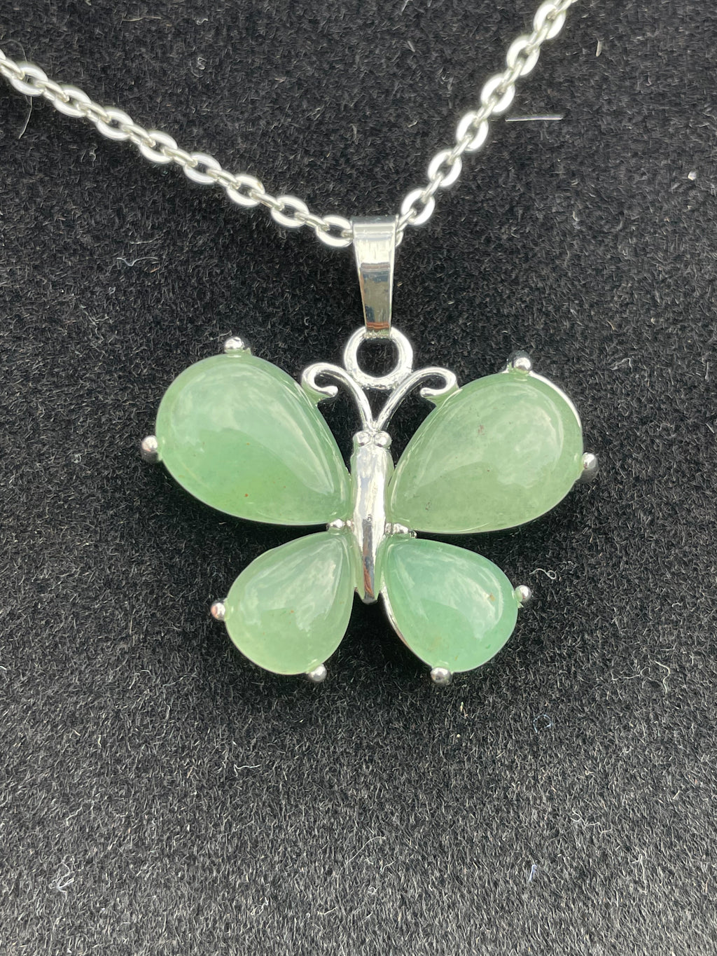 Silver Crystal Butterfly with Chain