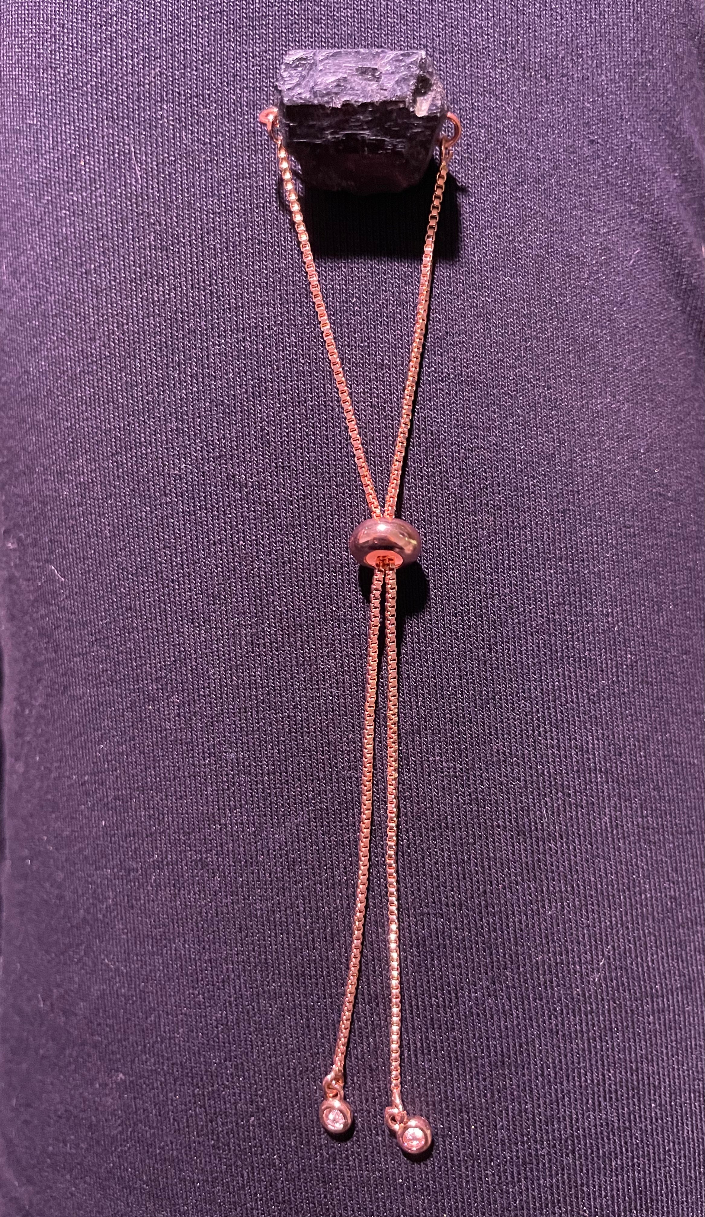 Raw Black Tourmaline Adjustable Bracelet